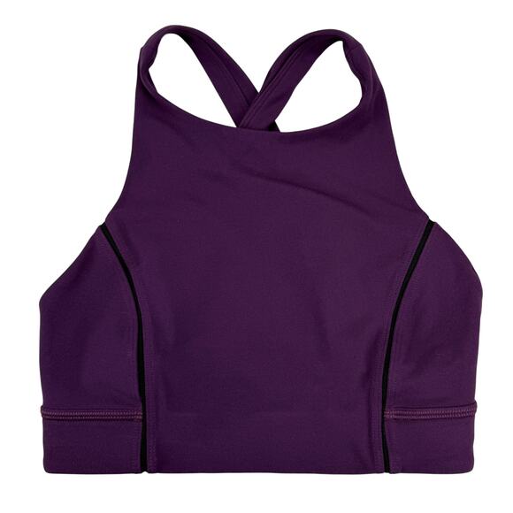 LULULEMON Simply Bare Bra Sz 2 Darkest Magenta / Black - Picture 3 of 5